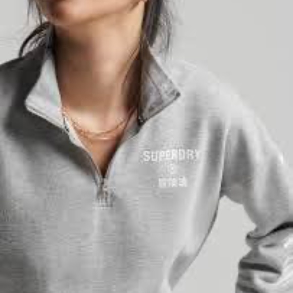BRAND NEW women superdry sport half zip sweater size US 10 - Picture 4 of 8
